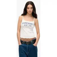 Superdry Ath Ess Graphic Pointele Sleeveless T-shirt Blanc L Femme