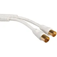 S-Impuls Câble D'antenne Tv 100db Doré M/f Ferrite, Blanc, 7,5m