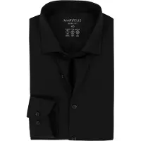 MARVELIS Homme Marvelis Performance Body Fit Chemise en jersey noir, Unicolore