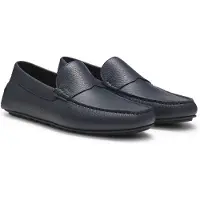 BOSS Mocassins en cuir foulonné avec semelle à picots