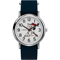 Timex Montre à affichage analogique 'x Peanuts Weekender Baseball' noir / argent