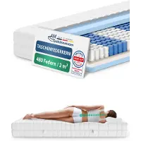 AM Qualitätsmatratzen | Matelas ergonomique 7 zones à ressorts ensachés | 120x220 cm | H4 | 120/220 | Matelas à ressorts | Degré de fermeté H4 | 7 zones | 20 cm d'épaisseur