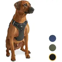 Jake and Jacky Harnais pour chien Jake et Jacky - Harnais anti-traction - Réfléchissant - Taille L - Noir