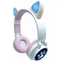 Lexibook Bluetooth With Cat Ears And Lights To Listen To Music Without Cable 24.40x46x37 Cm Headphones Argenté