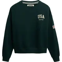 Superdry Sweat-shirt 'Athletic Essentials' bleu marine / vert foncé / rouge / blanc cassé