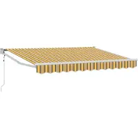 vidaXL Store extensible jaune, gris et blanc 2,5 x 2 m