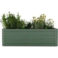 Blumfeldt Jardinière rurélevée High Grow Straight, 1200 L en acier Galvalume anti rouille, Design ergonomique & montage facile, Structure ouverte pour fleurs, herbes & légumes