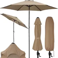 Kingsleeve Parasol inclinable Tahiti Ø300cm taupe en alu UV 80+