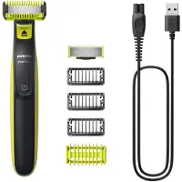 Philips Rasoir pour homme Norelco OneBlade QP2824/10, tondeuse à grille, gris et vert citron