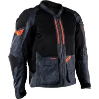 Leatt FlowTour 4.5 Short V26, veste en textile ,Gris Foncé/Noir/Orange ,XL