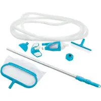 Intex Kit de nettoyage pour piscine , manche télescopique 2,79m / tuyau 7,5m / 2 pièces. Aspirateur de fond avec tamis de filtration à raccorder à la pompe de filtration,
