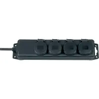 Brennenstuhl Répartiteur de prises IP44 4x noir 2m H07RN-F 3G1,5, 1159960