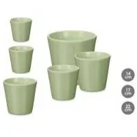 Usorteret Satz 3 konische Blumentöpfe 14 17 22cm mint matt (22.50 x 22.50 x 14 cm)