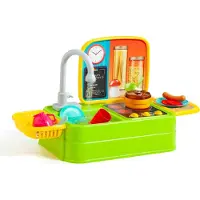 MOLTO Cuisine Avec évier Et Accessoires Vrai Robinet 33x61x25 Cm