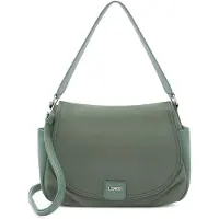 L.credi sac à épaule sac à épaule bandoulière Sadma Flapbag Deep Green vert foncé
