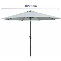 Marbueno Parasol acier 8 baleines D270 cm polyester blanc Jardin, piscine, terrasse