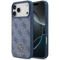 GUESS Coque 4G Metal Logo MagSafe Apple iPhone 17 Pro - Bleu
