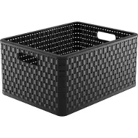 Rotho Panier de rangement "Country" 28 l anthracite L89245