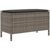 vidaXL Tabouret de jardin gris et gris foncé 80 x 38 x 45 cm en rotin PE