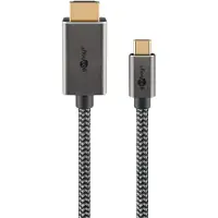 Goobay 75700 câble vidéo et adaptateur 2 m USB Type-C HDMI Type A (Standard) Noir, Argent