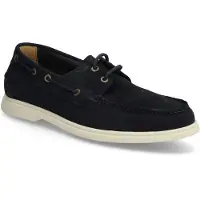 BOSS pour homme. 50563130 Chaussures de bateau en daim contrasté bleu marine (40), Plat, Cuir, Lacets, Casuel