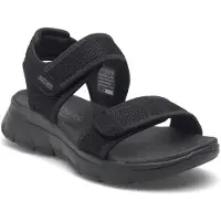 SKECHERS pour femme. 163158 Sandales Summits noires (39), 1 à 3 cm, Velcro, Casuel, Beachwear