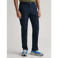Gant pour homme. 1505220 Pantalon chino slim Tech Prep marine (33/34), Casuel, Coton, Le coton biologique