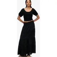Superdry Ibiza Lace Mix Long Skirt Noir XS Femme