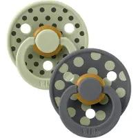 BIBS Colour Tétine - Taille 1 - Tour - 2 Pack - Sage/Iron - - 0-6 mois - Tétine