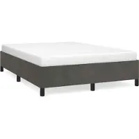 vidaXL Sommier sans matelas, gris foncé, 137 x 190 cm, velours