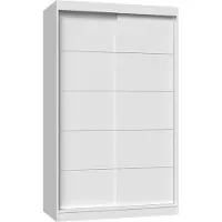 Top E Shop Cdf Armoire Coulissante Iga 120 Cm Porte Avec Barres De Muntin Blanc