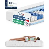 AM Qualitätsmatratzen | Matelas ergonomique 7 zones à ressorts ensachés | 90x190 cm | H3 | 90/190 | Matelas à ressorts | Degré de fermeté H3 | 7 zones | 20 cm d'épaisseur