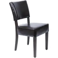 Bolero Chaises de salle à manger à assise profonde en similicuir marron foncé, lot de 2