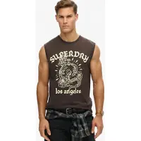 Superdry T-Shirt écru / brun foncé