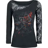 Spiral T-shirt manches longues Gothic de - Rose Brûlée - S - 4XL - pour Femme - noir - Taille L