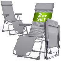Casaria Set de 2 chaise à dossier haut en aluminium pliables