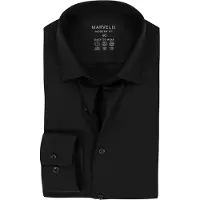 MARVELIS Homme Marvelis Performance Modern Fit Chemise en jersey noir, Unicolore