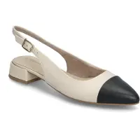 Tamaris Ballerines à lanières crème / noir