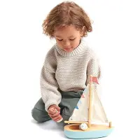 Tender Leaf Toys Sailway Boat, bateau, 3 ans, bois, multicolore