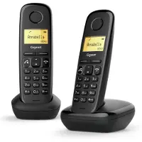 Gigaset Téléphone DECT A270 Duo avec identification de l'appelant Noir