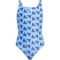 Adidas Logo Graphic V-back Swimsuit Bleu 5-6 Years Fille