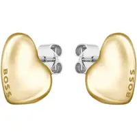 BOSS Boucles d’oreilles dorées au design en forme de cœur