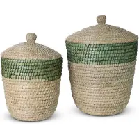Safaary Paniers verts Sea Grass avec couvercle