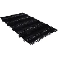 Safaary Couvre-lit marocain Handira Couverture Noir 118 x 210cm