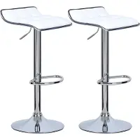 Bolt Tabouret de bar Happyment Jilo – Lot de 2 – Blanc – Tabouret de bar réglable en hauteur – Chaise de cuisine – Avec dossier – Pivotant à 360° – Simili cuir – Chaise de bar