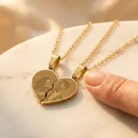 Yoursurprise Pendentif photo personnalisé - Cœur brisé - Or