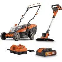 Powerplus Electric Lawn Mower & Grass Trimmer 2.0ah Orange One Size / EU Plug 220V