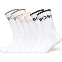 BOSS Lot de six paires de chaussettes courtes côtelées en coton mélangé