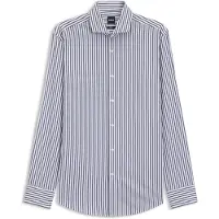 BOSS Chemise 'HANK' marine / blanc