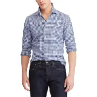 Ralph Lauren Chemise bleu / cognac / blanc